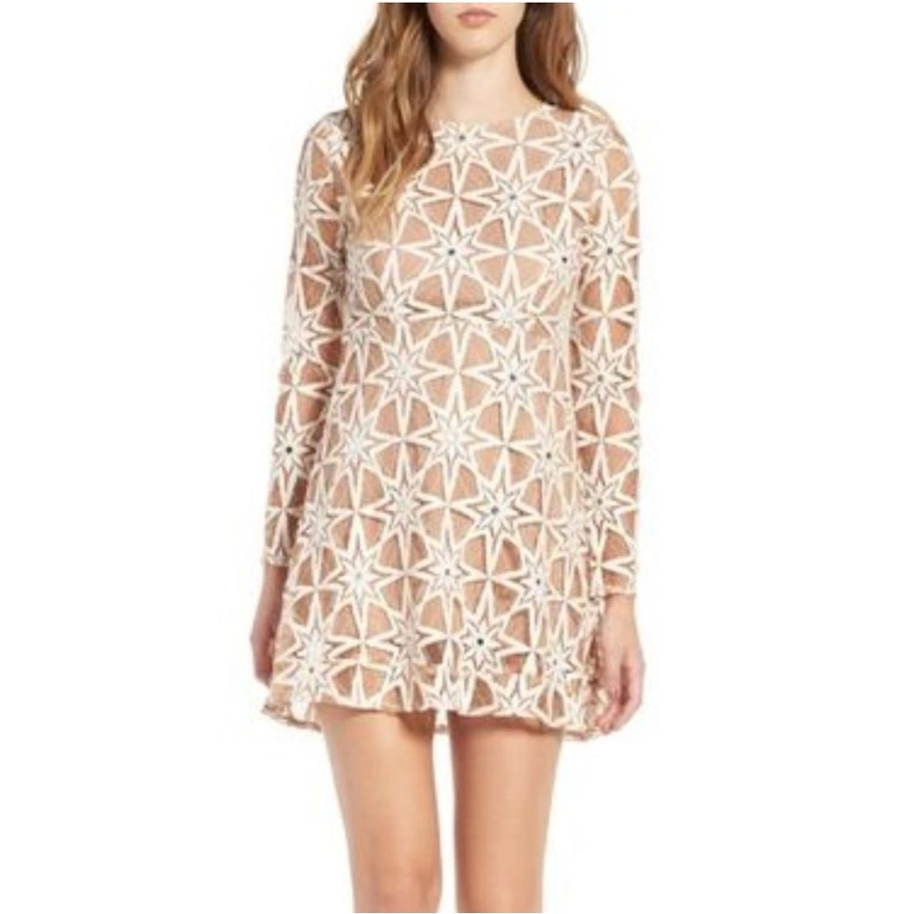 For Love And Lemons Star Pattern Lace Dress